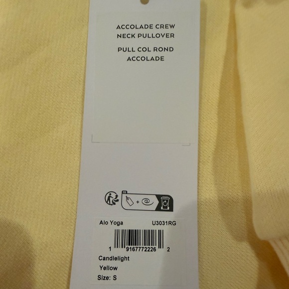 NWT Alo accolade sweatshirt crewneck candlelight yellow - Picture 3 of 4